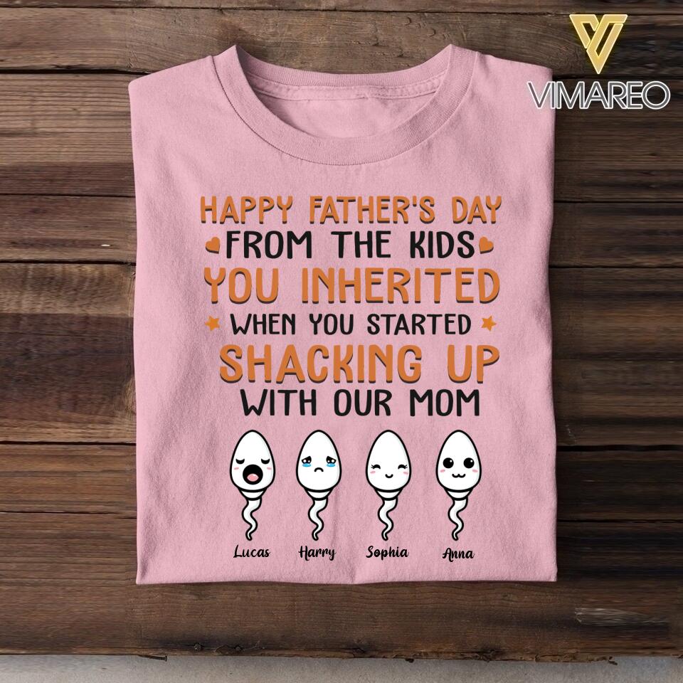 PERSONALIZED HAPPY FATHER'S DAY FROM THE KIDS TSHIRT NQHC1805