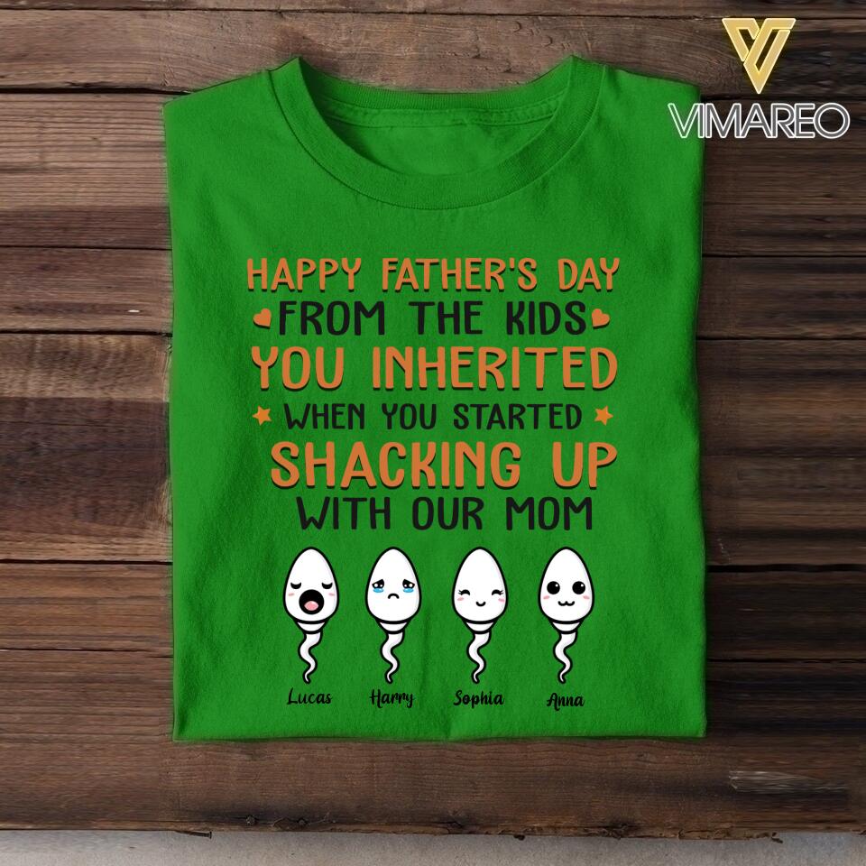 PERSONALIZED HAPPY FATHER'S DAY FROM THE KIDS TSHIRT NQHC1805