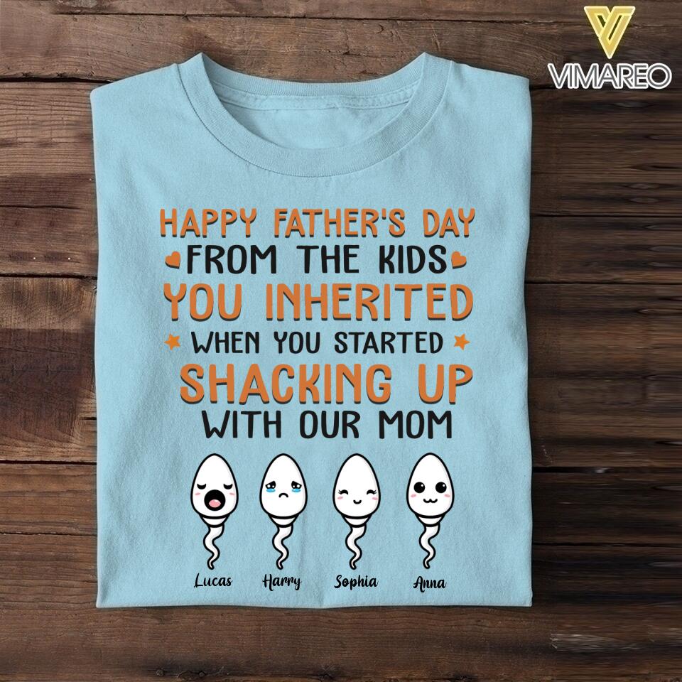 PERSONALIZED HAPPY FATHER'S DAY FROM THE KIDS TSHIRT NQHC1805