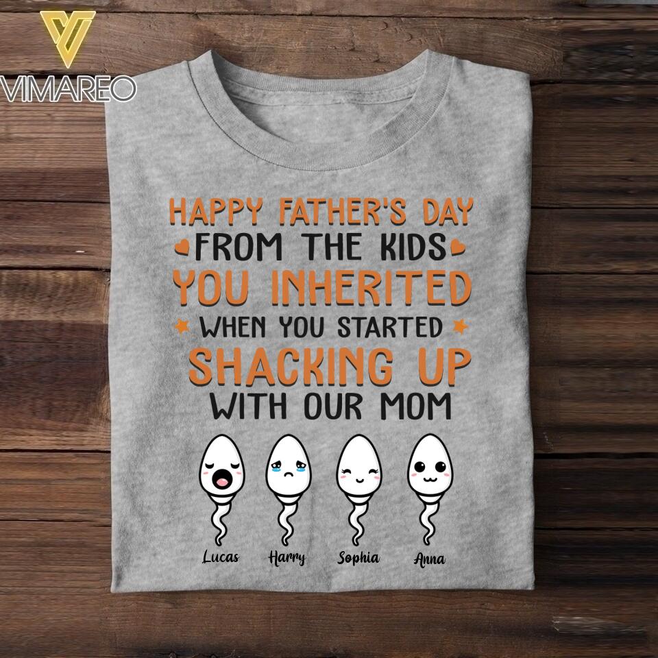 PERSONALIZED HAPPY FATHER'S DAY FROM THE KIDS TSHIRT NQHC1805