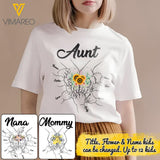 Personalized Aunt Kid Flower Tshirt Printed 22MAY-DT19