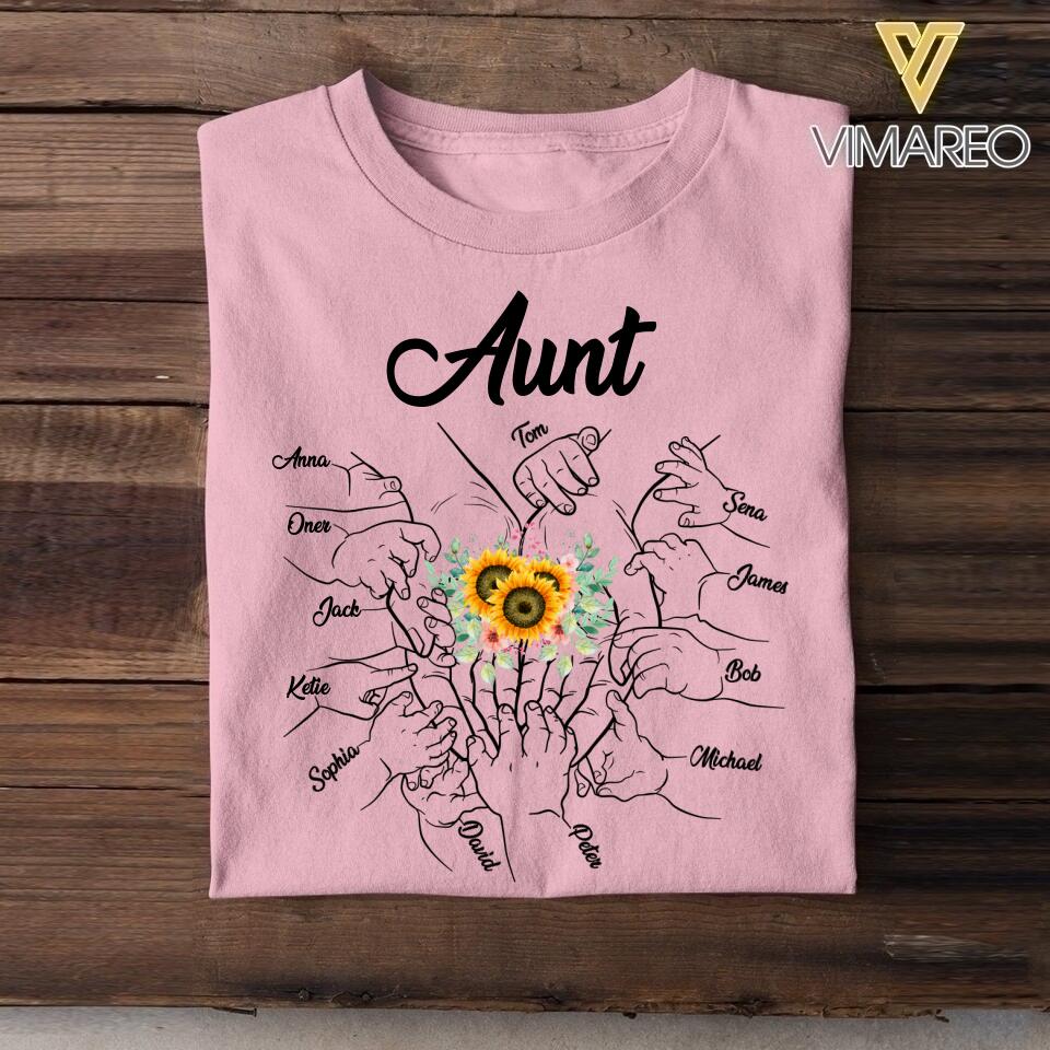 Personalized Aunt Kid Flower Tshirt Printed 22MAY-DT19