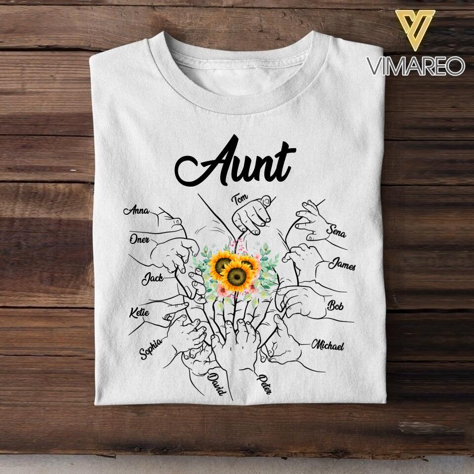 Personalized Aunt Kid Flower Tshirt Printed 22MAY-DT19