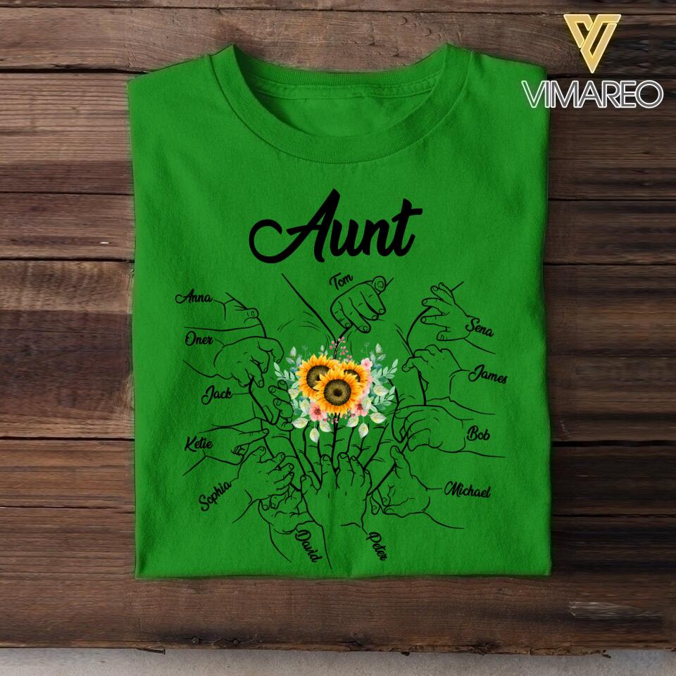 Personalized Aunt Kid Flower Tshirt Printed 22MAY-DT19