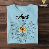 Personalized Aunt Kid Flower Tshirt Printed 22MAY-DT19