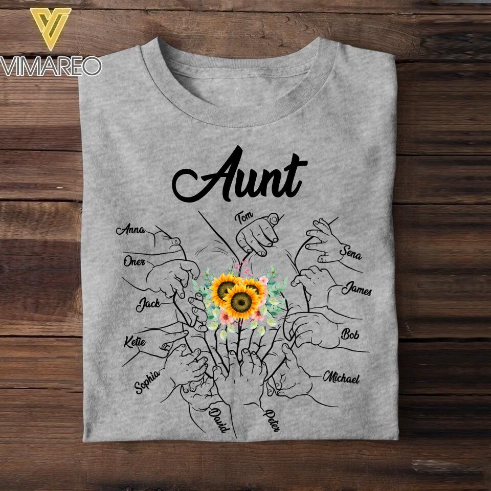 Personalized Aunt Kid Flower Tshirt Printed 22MAY-DT19