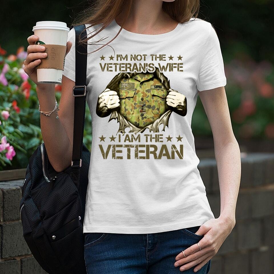 PERSONALIZED I'M NOT THE VETERAN WIFE I AM THE AUSTRALIAN VETERAN TSHIRT QTVQ2105