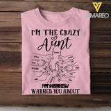 PERSONALIZED I'M THE CRAZY AUNT NICECE NEWPHEW WARNED YOU ABOUT  TSHIRTS QTVQ2305