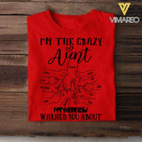 PERSONALIZED I'M THE CRAZY AUNT NICECE NEWPHEW WARNED YOU ABOUT  TSHIRTS QTVQ2305