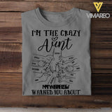 PERSONALIZED I'M THE CRAZY AUNT NICECE NEWPHEW WARNED YOU ABOUT  TSHIRTS QTVQ2305