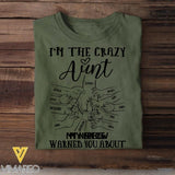 PERSONALIZED I'M THE CRAZY AUNT NICECE NEWPHEW WARNED YOU ABOUT  TSHIRTS QTVQ2305