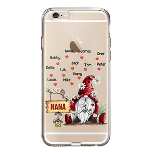 PERSONALIZED TRANSPARENT SILICONE PHONECASE GRANDMA KIDS