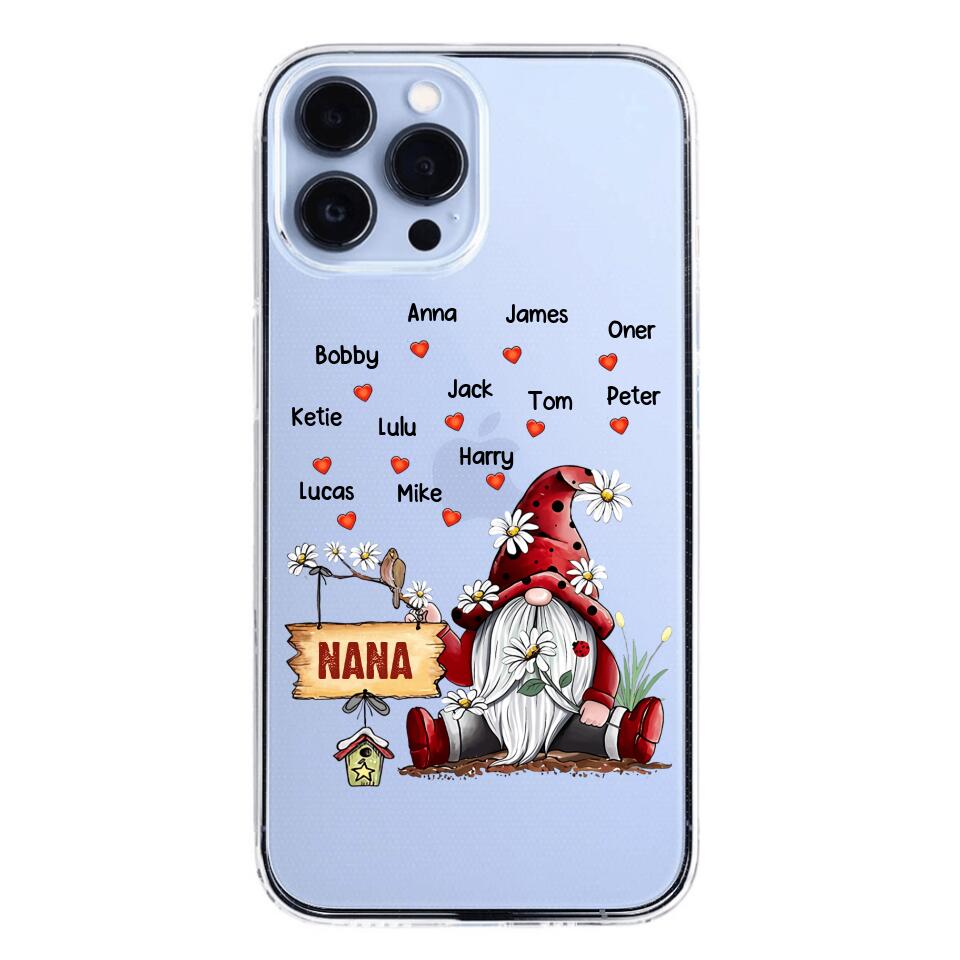 PERSONALIZED TRANSPARENT SILICONE PHONECASE GRANDMA KIDS