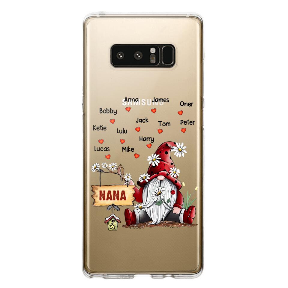 PERSONALIZED TRANSPARENT SILICONE PHONECASE GRANDMA KIDS