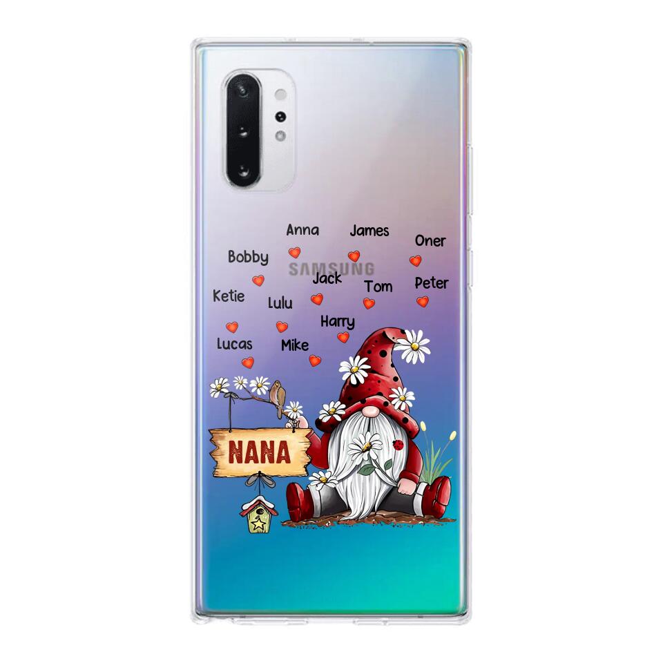 PERSONALIZED TRANSPARENT SILICONE PHONECASE GRANDMA KIDS