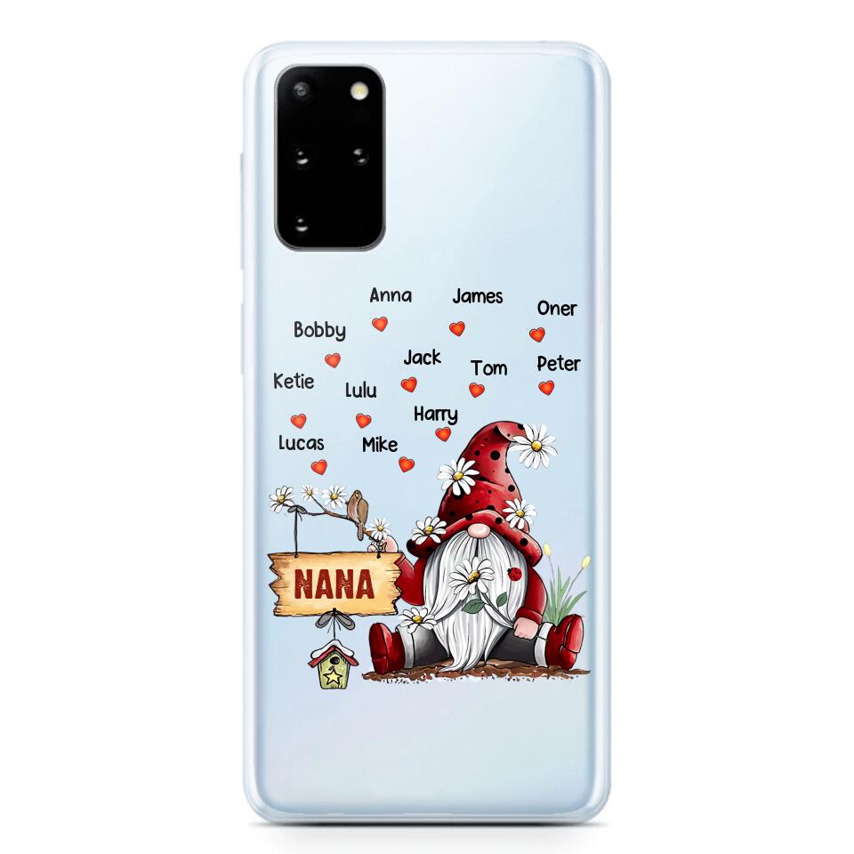 PERSONALIZED TRANSPARENT SILICONE PHONECASE GRANDMA KIDS