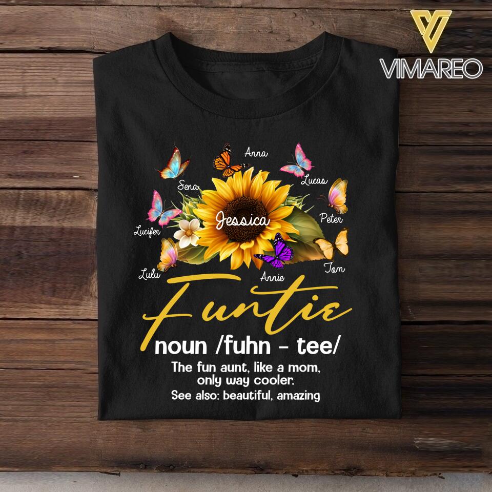 Personalized Funtie Sunflower Kid Name Tshirt Printed NQVQ2305