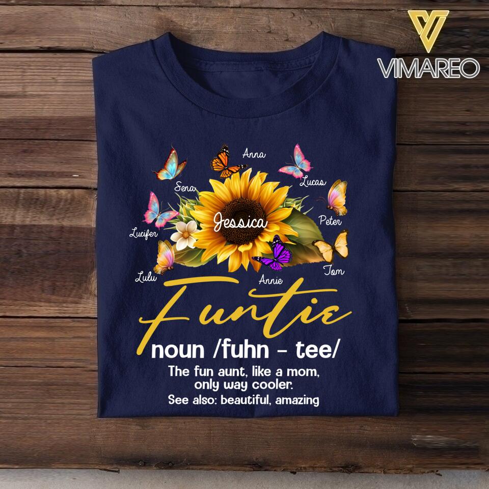 Personalized Funtie Sunflower Kid Name Tshirt Printed NQVQ2305
