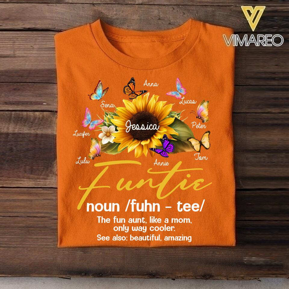Personalized Funtie Sunflower Kid Name Tshirt Printed NQVQ2305