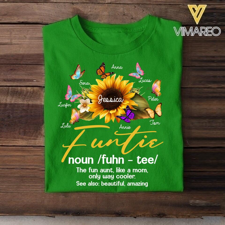 Personalized Funtie Sunflower Kid Name Tshirt Printed NQVQ2305