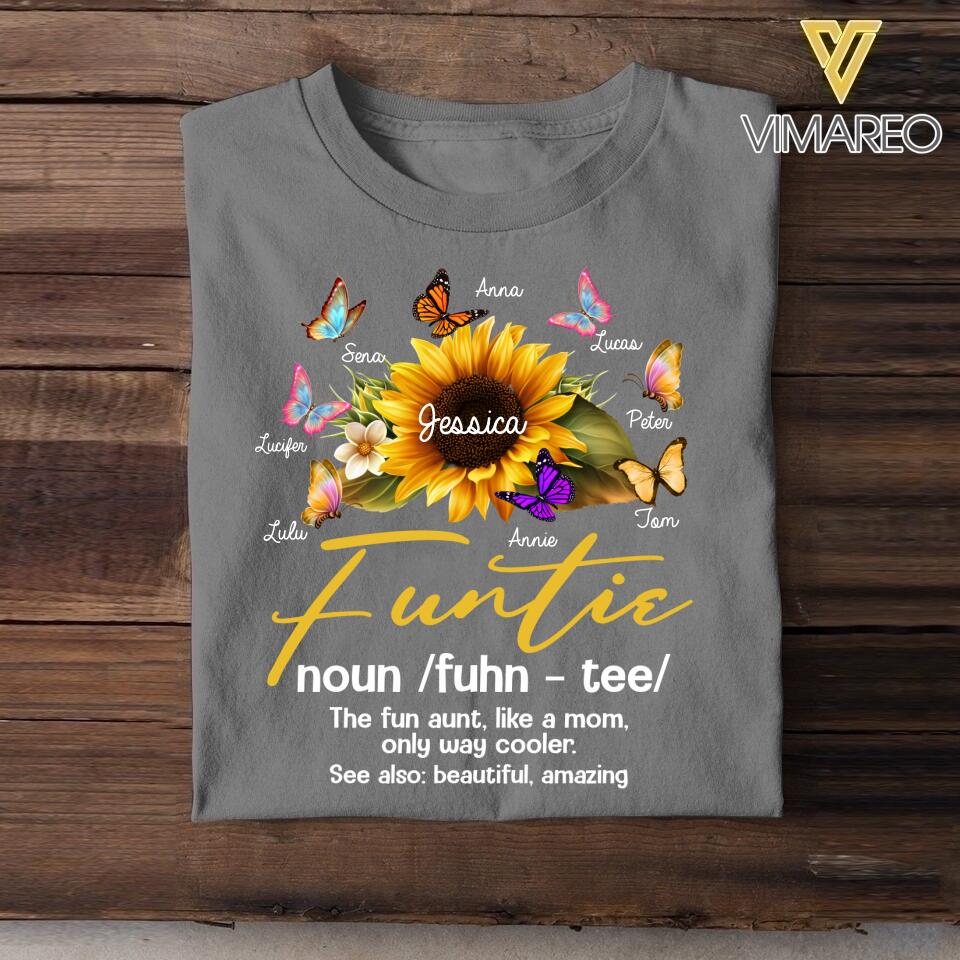 Personalized Funtie Sunflower Kid Name Tshirt Printed NQVQ2305