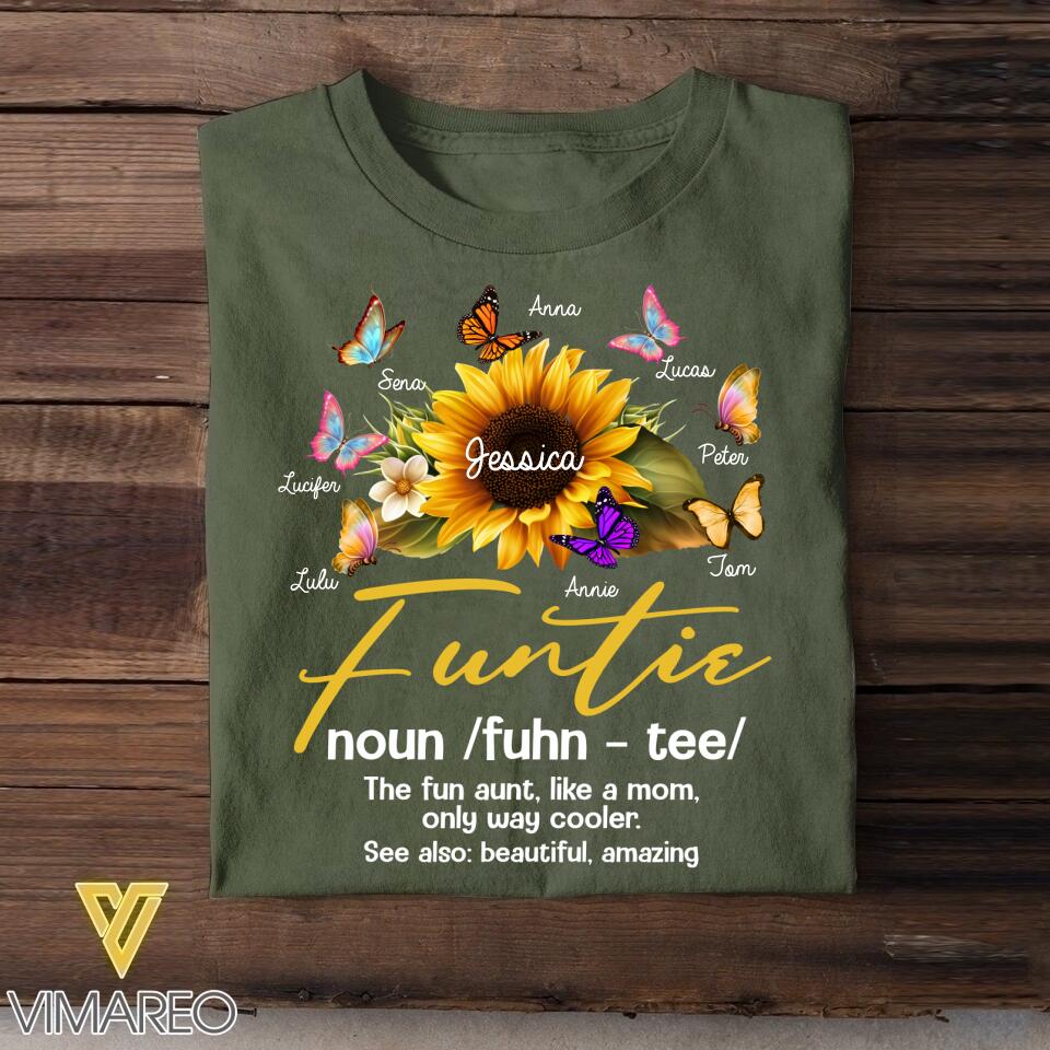 Personalized Funtie Sunflower Kid Name Tshirt Printed NQVQ2305
