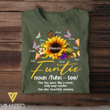 Personalized Funtie Sunflower Kid Name Tshirt Printed NQVQ2305