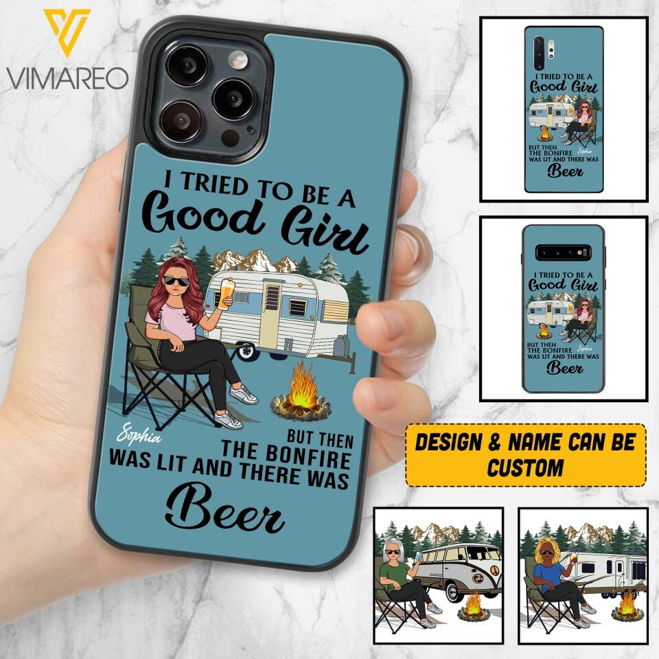 Personalized Camping Girl Phone Case Printed 22MAY-HQ25