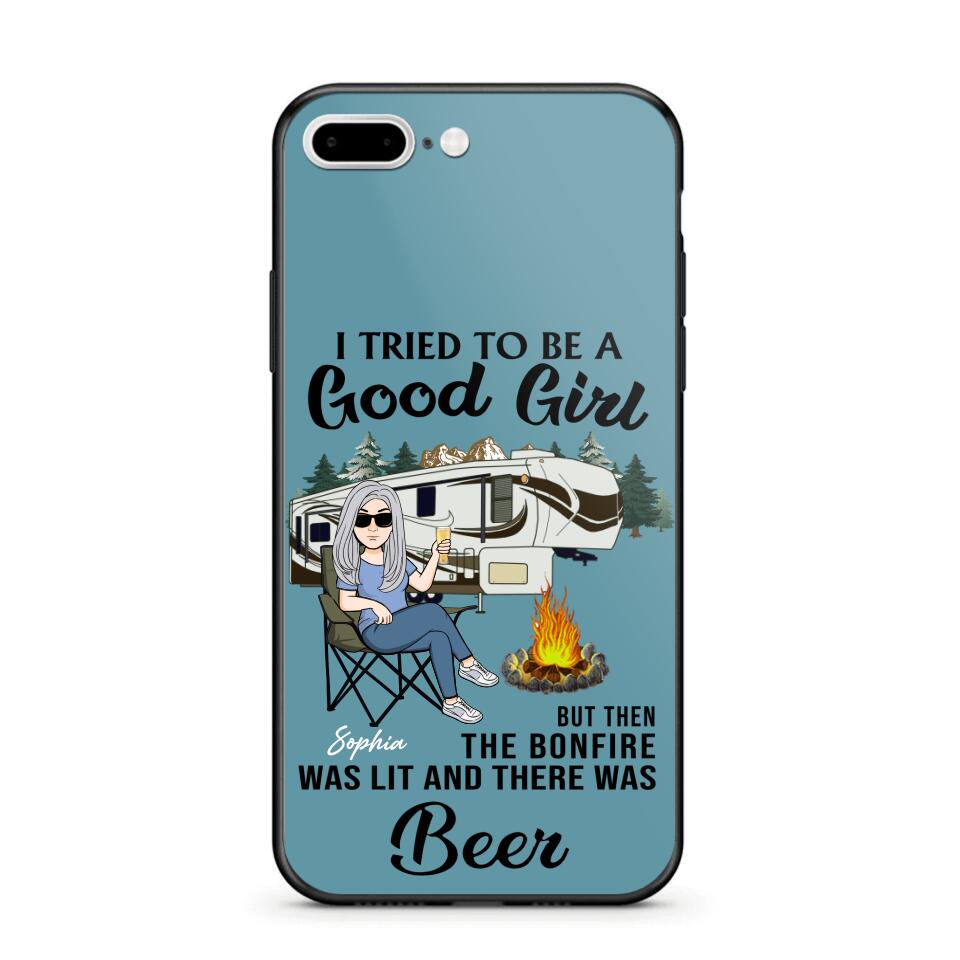 Personalized Camping Girl Phone Case Printed 22MAY-HQ25