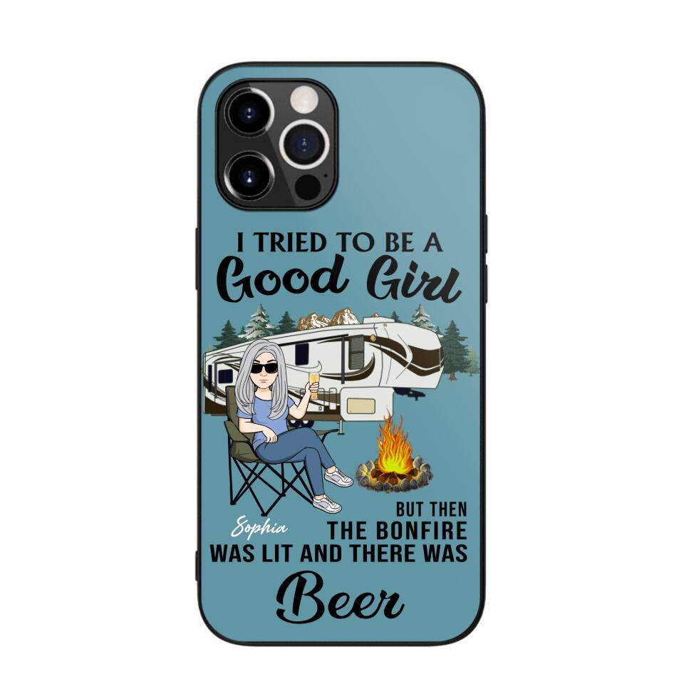 Personalized Camping Girl Phone Case Printed 22MAY-HQ25