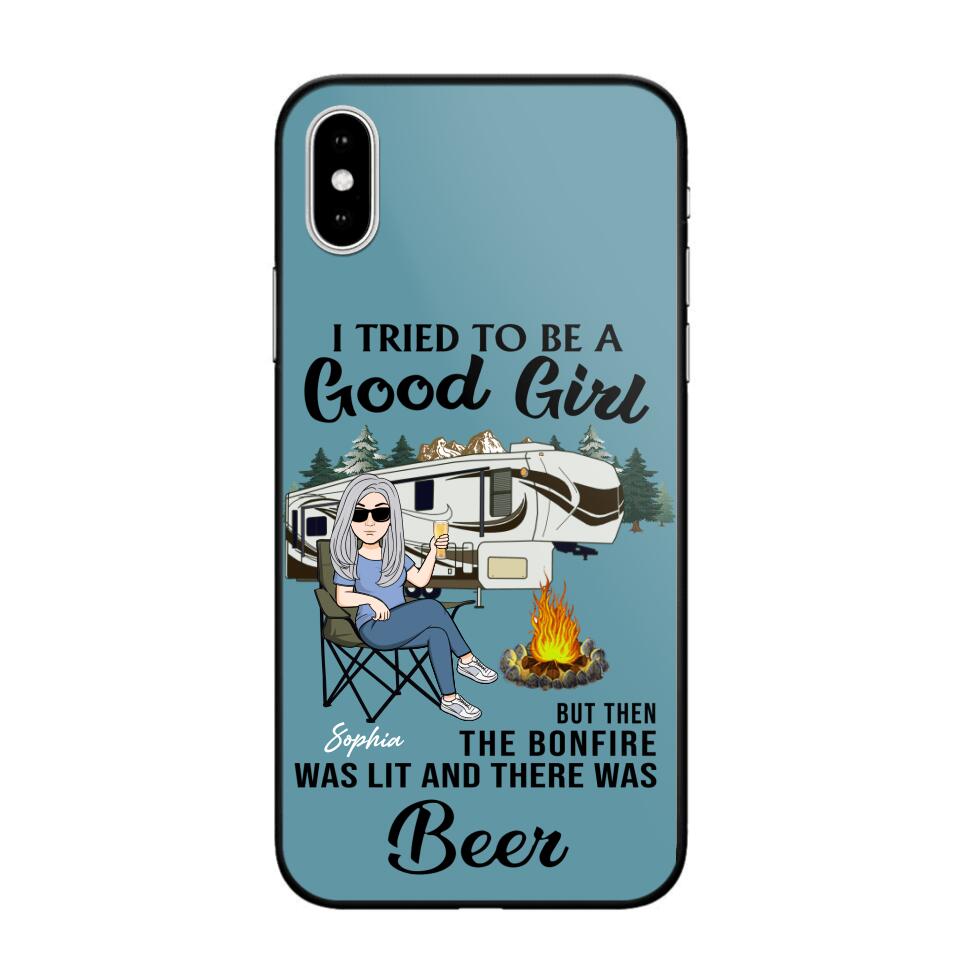 Personalized Camping Girl Phone Case Printed 22MAY-HQ25