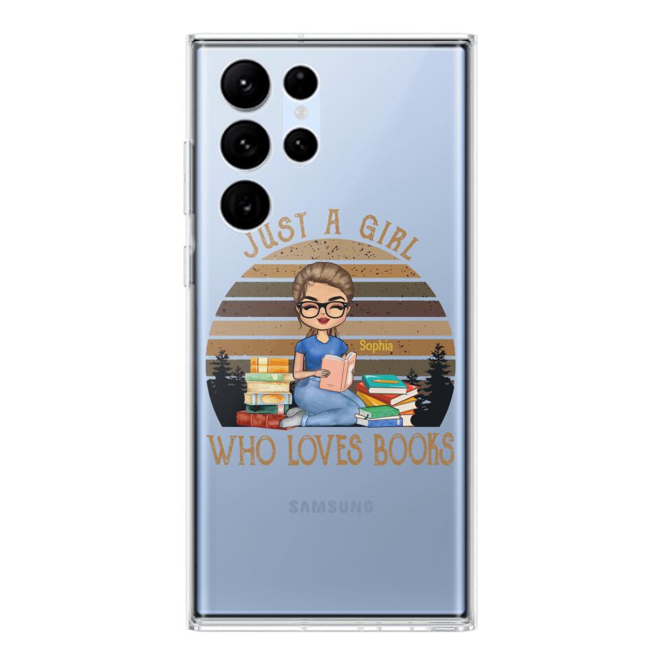 PERSONALIZED JUST A GIRL WHO LOVES BOOKS SILICON PHONECASE NQTN2405