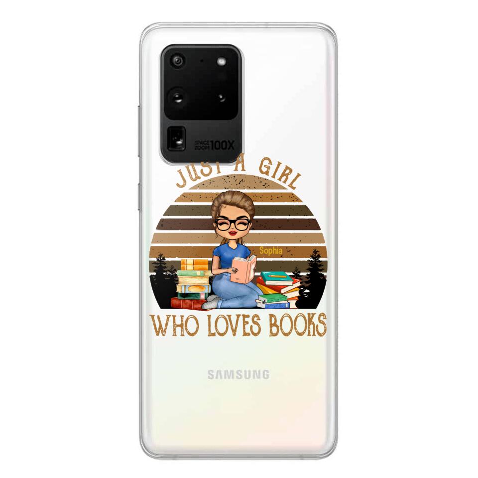 PERSONALIZED JUST A GIRL WHO LOVES BOOKS SILICON PHONECASE NQTN2405