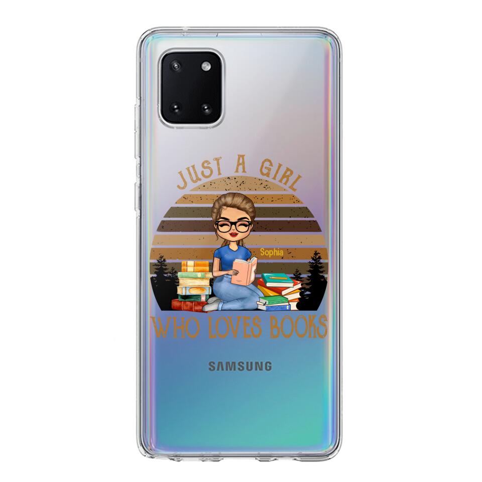 PERSONALIZED JUST A GIRL WHO LOVES BOOKS SILICON PHONECASE NQTN2405