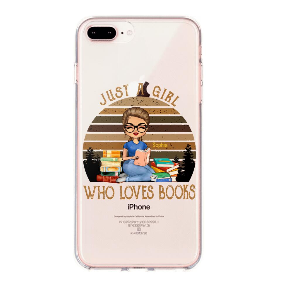 PERSONALIZED JUST A GIRL WHO LOVES BOOKS SILICON PHONECASE NQTN2405