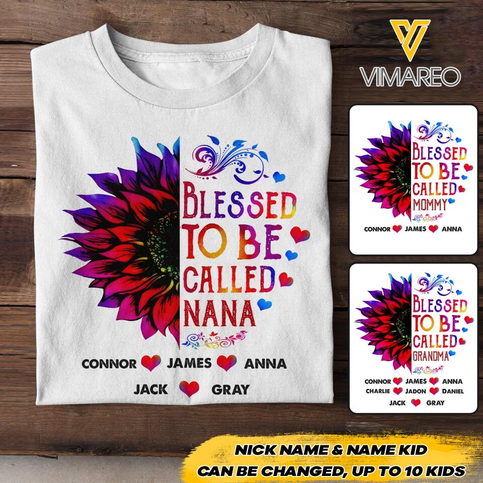 Personalized Blessed To be Called Nana Tshirt Printed 22MAY-HC26