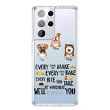 PERSONALIZED DOG EVERY SNACK BAKE BITE WE'LL BE WATCHING YOU SILICON PHONECASE NQHC2405