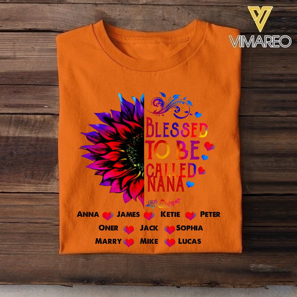 Personalized Blessed To be Called Nana Tshirt Printed 22MAY-HC26