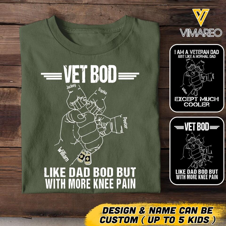 Personalized Canadian Veteran Dad Bob Kid Name Tshirt Printed QTVQ2705