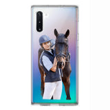 Personalized Girl Love Horse Transparent Silicone Phonecase Printed 22MAY-DT21