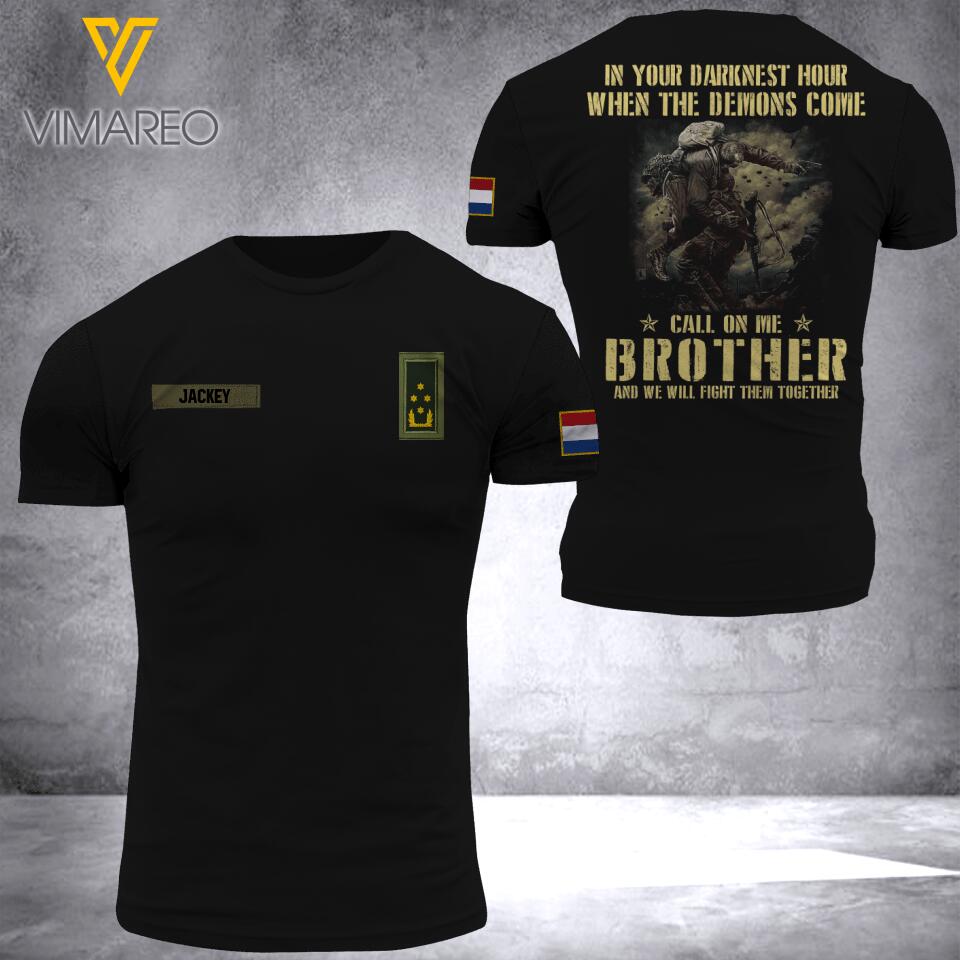 DH Personalized Netherland Soldier Tshirt 3D Printed DT2505