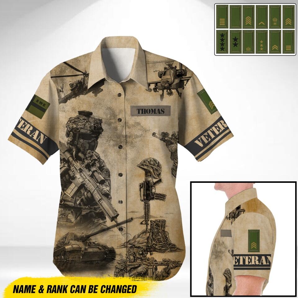 DH Swedish Veterans Hawaii Shirt Printed DT3005