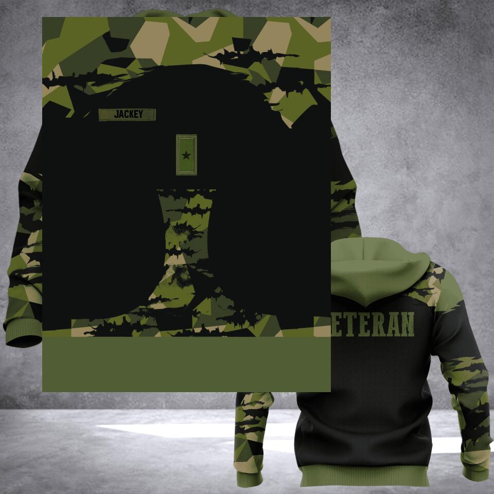 PERSONALIZED SWEDISH VETERAN TSHIRT HOODIE OR TSHIRT 3D PRINTED QTDT3005