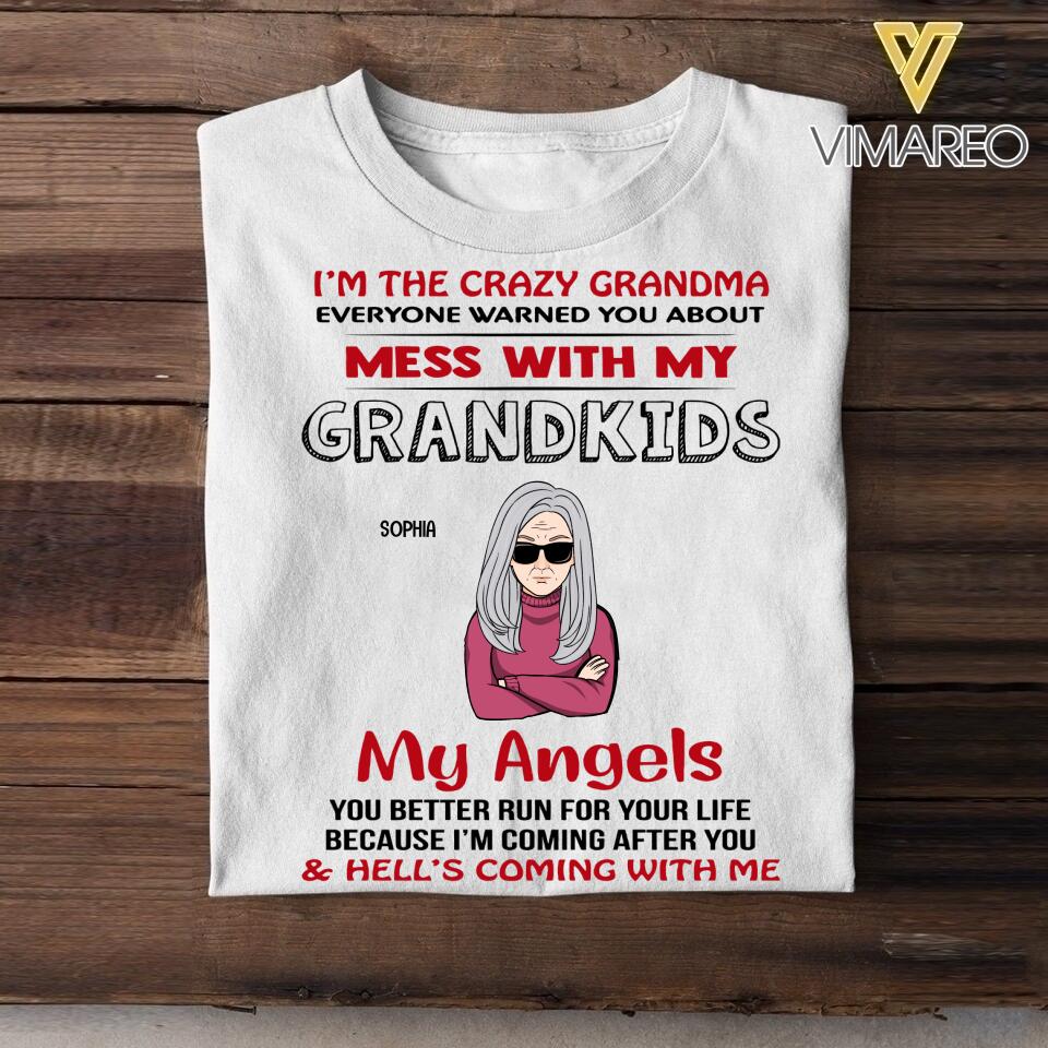 Personalized Mess With My GrandKids My Angels Tshirt Printed NQVQ2505