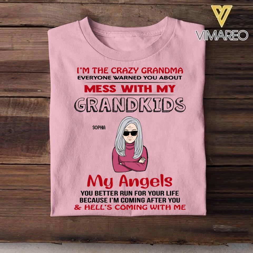 Personalized Mess With My GrandKids My Angels Tshirt Printed NQVQ2505