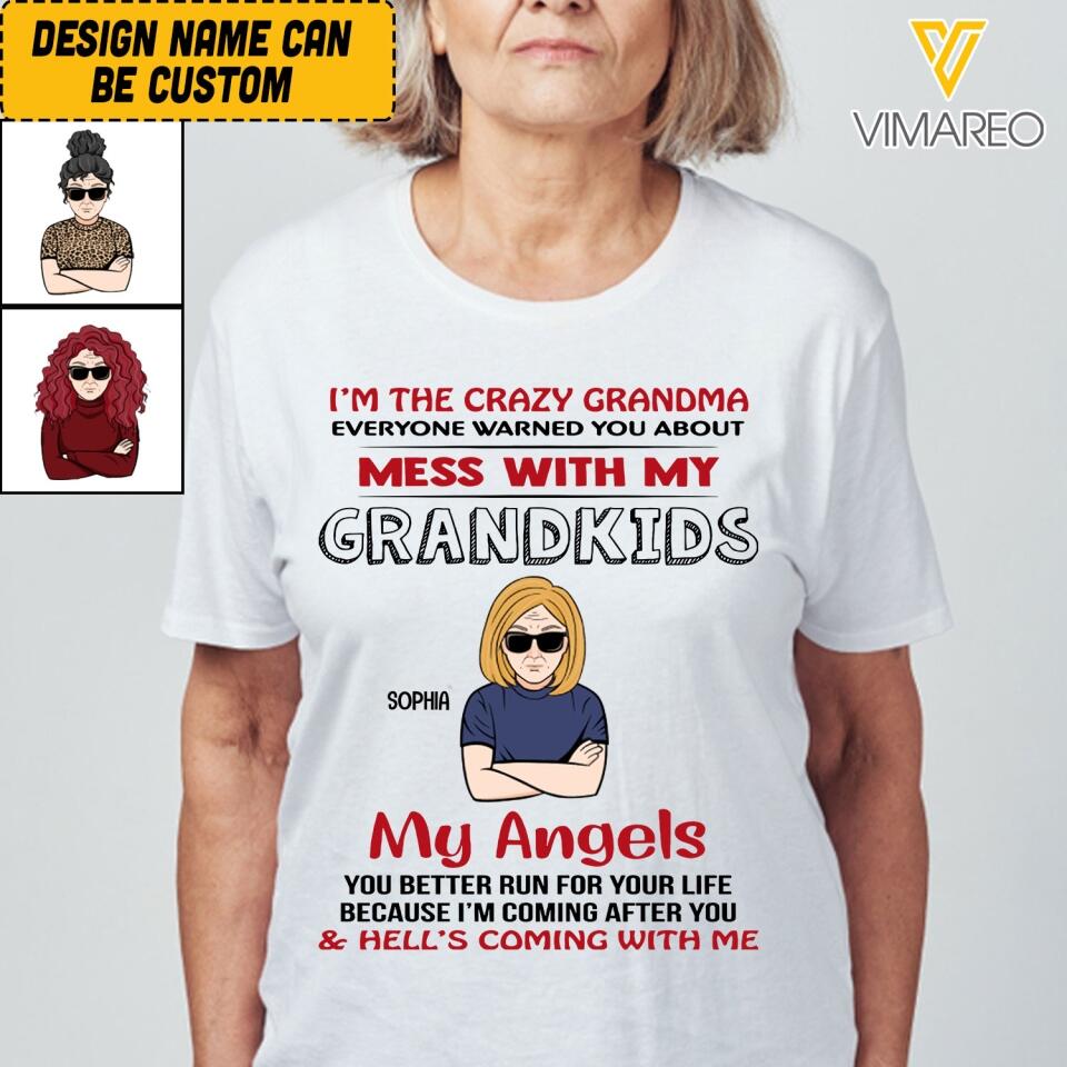 Personalized Mess With My GrandKids My Angels Tshirt Printed NQVQ2505
