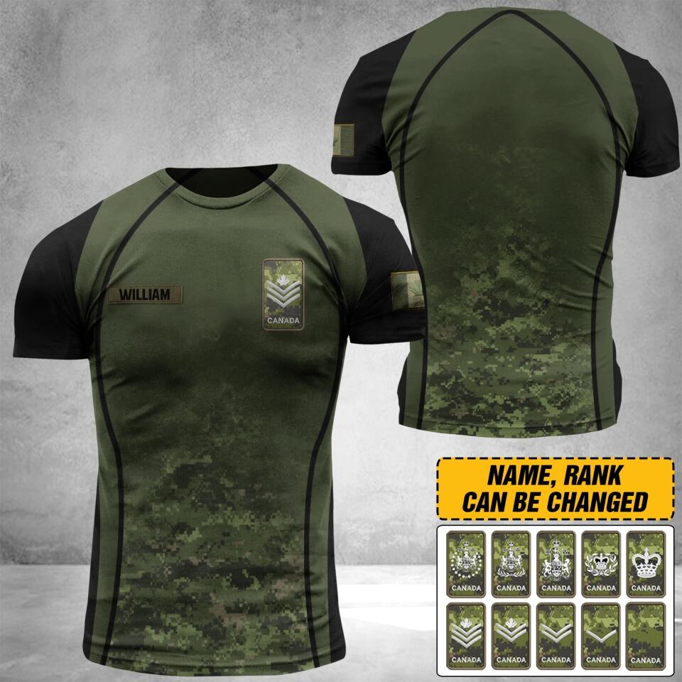 PERSONALIZED CANADIAN ARMY VETERAN TSHIRT  3D PRINTED QTDT3105