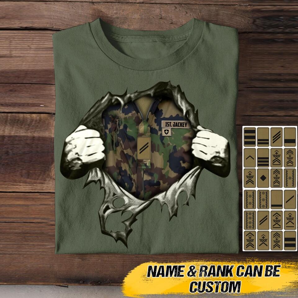Personalized Swiss Soldier Tshirt Printed 22MAY-HQ31