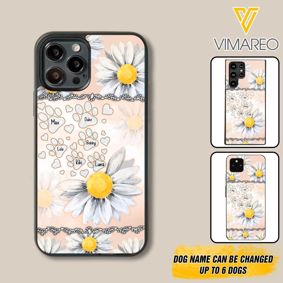 Personalized Dog Lover Daisy Background Phonecase NQDT2705