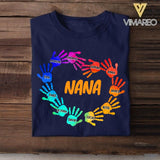 Personalized  Grandma Nickname Kid Name Hand Tshirt Printed NQHC2705
